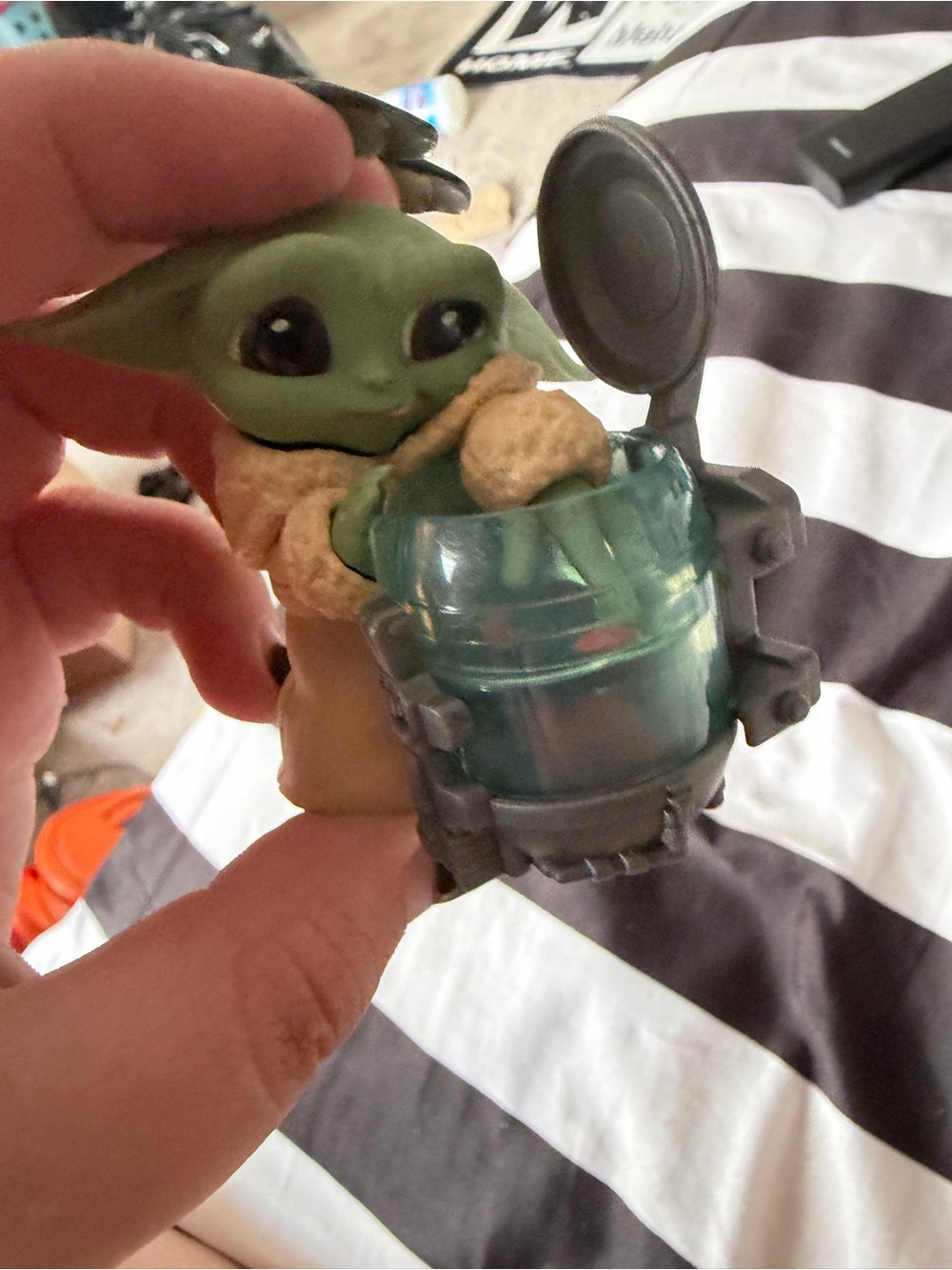 Hasbro Grogu Figure with Green and Tan Details
